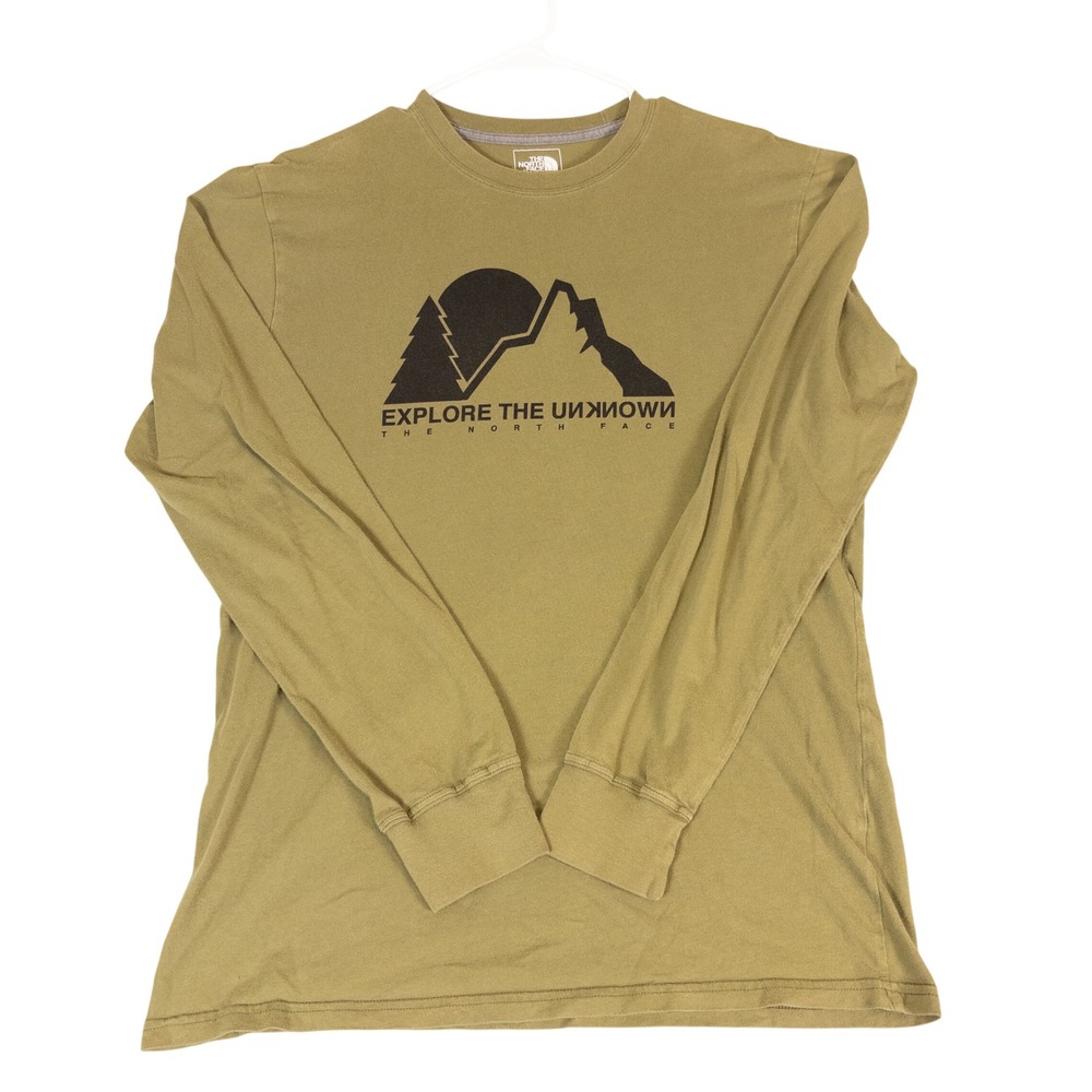 The North Face Mens Explore The Unknown Long Sleeve Graphic Tee Olive Green M